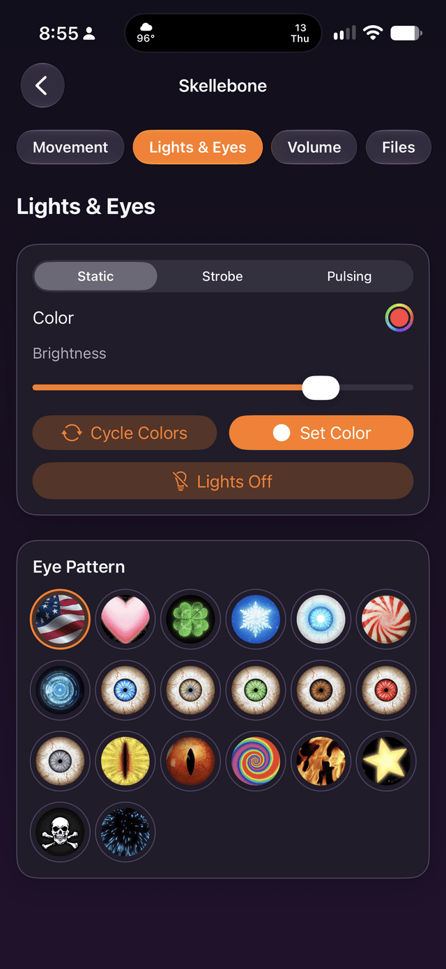 Lights and eye patterns screenshot